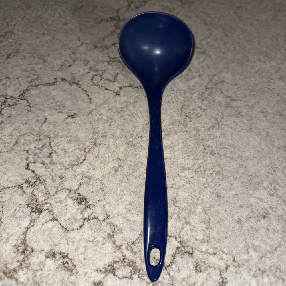 Vintage Ekco Ladle Scoop Dark Blue Soup Stew Kitchen Nylon Utensil 11" USA